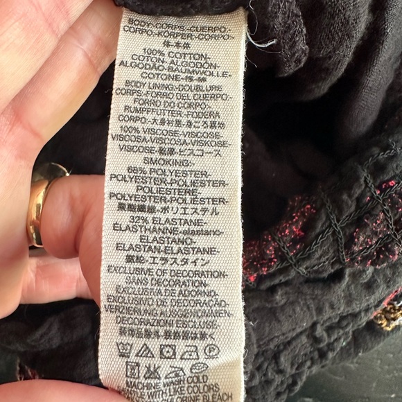 Free People Embroidered Black Strapless Jumpsuit Sz Small - Picture 3 of 9